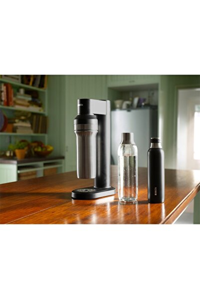 BRITA Saturator SodaTrio Black cu două cartușe + o sticlă suplimentară de 1L