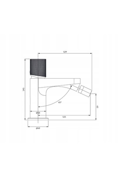 Omnires Bidet vertical Contour, alimentat cu baterii, auriu