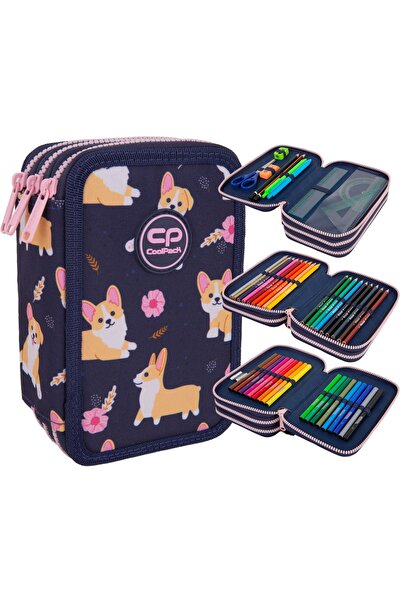 NO BRAND COOLPACK Penar triplu cu animăluțe Corgi pentru fete