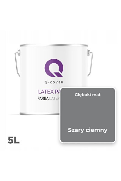 NO BRAND Vopsea latex pentru pereți și tavane, mat intens, 5L, gri închis H10...