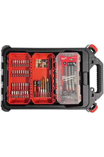 Milwaukee Set de biți și burghie într-o cutie, 45 de piese PACKOUT SLIM 49324...