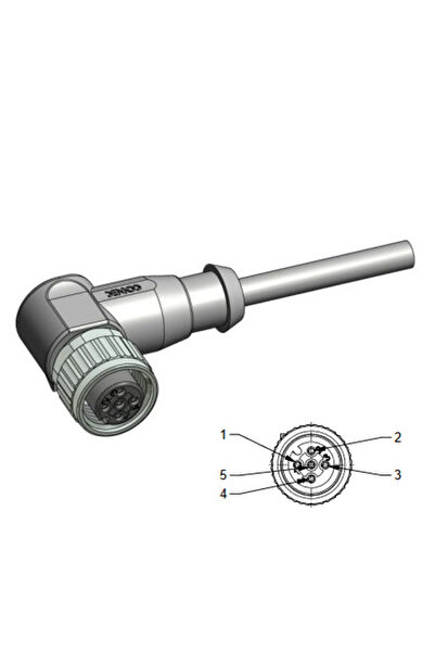 NO BRAND Conector M12 mamă cu 5 pini, în unghi drept, cablu de 5m (43-10210) ...