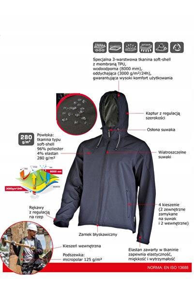 Lahti Pro Geacă softshell cu glugă L40933 3XL