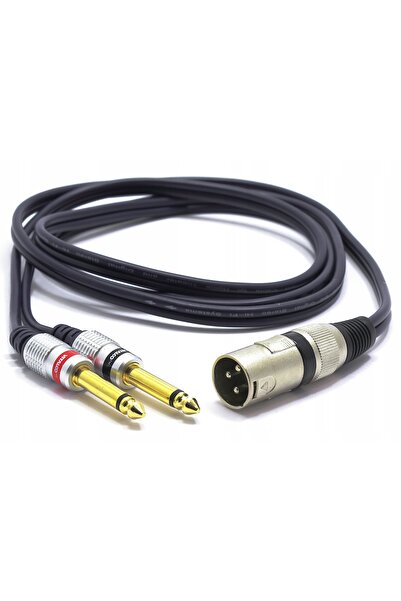NO BRAND Cablu XLR tată la 2x Jack 6.3 Mono VITALCO 5m