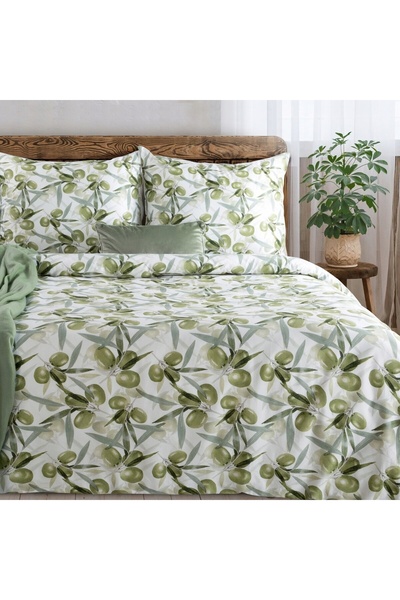 Eurofirany Lenjerie de pat 220x200cm bumbac satinat set complet husă de pilot...