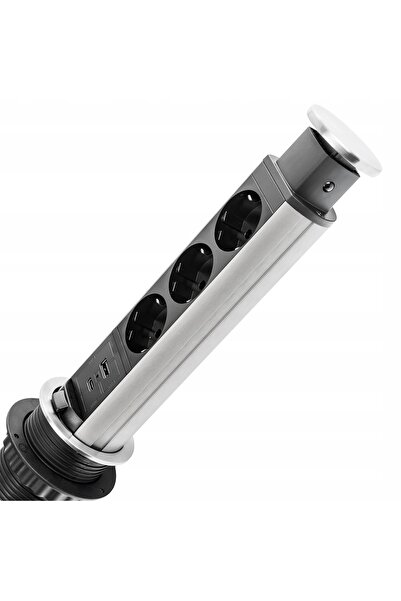Spacetronik Priză triplă încastrată în blat, cu 3 porturi USB, 230V