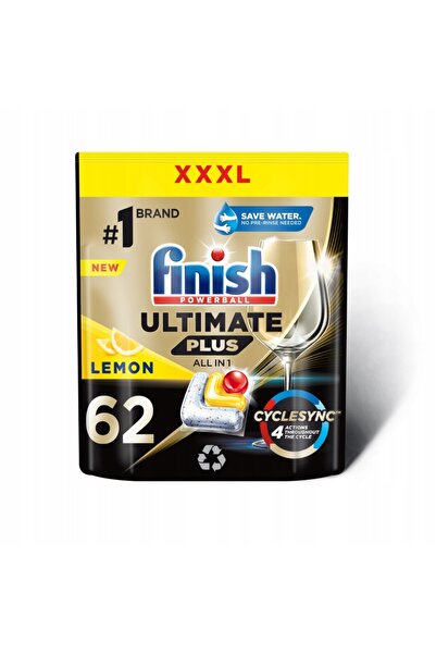 Finish Kit Lemon pentru mașina de spălat vase cu capsule, 62 de bucăți, Sare ...