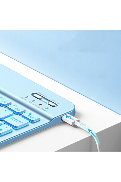 NO BRAND Husă cu tastatură RGB pentru Apple iPad 11 2025/10 2022, cu tastatur...
