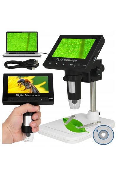 NO BRAND Microscop Digital x1000 Mărire Reglabilă Trepied USB LED Lupă LCD 4,3