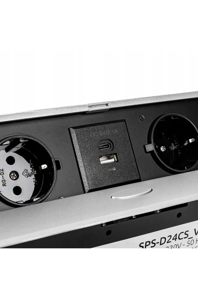 Spacetronik Priză de masă retractabilă cu încărcător USB C și USB A SPS-D24CS V2