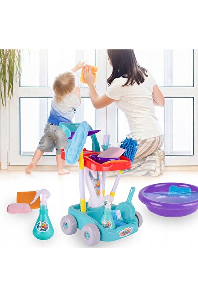 NO BRAND SET COMPLET pentru curățarea copiilor, Cărucior de curățenie, Mop, M...