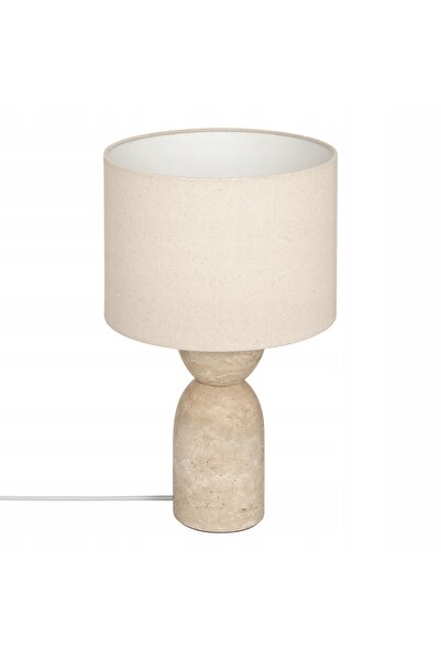Atmosphera LAMPĂ DE MASĂ DIN PIATRĂ TRAVERTIN Ø 28 CM ÎNĂLȚIME 47.5 CM E14