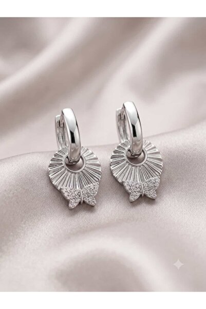 XP XUPİNG Piliseli Texture Zircon Butterfly Silver Color Earrings