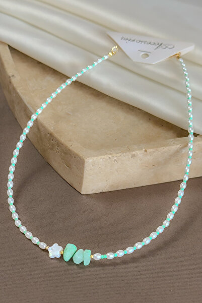 Dore Collection Faceted Cut Bead Necklace - Natural Stone Detailed