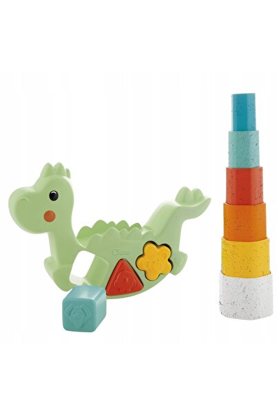 Chicco DINO Turn de sortare 2 în 1 Puzzle cu dinozauri Forme 3 în 1 +12 luni