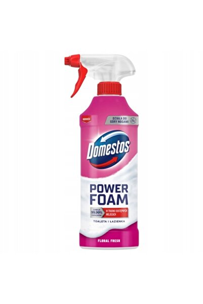 Domestos Spumă puternică, detergent lichid spumant pentru toalete și băi, spr...