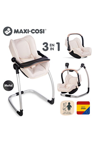 Smoby Scaun auto și scaun pentru păpuși 3 în 1 MC&Q bej
