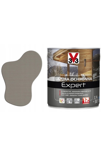 NO BRAND V33 LAZURA OCHRONNA EXPERT 12 ANI DE PROTECȚIE PENTRU LEMN GRI 2.5L
