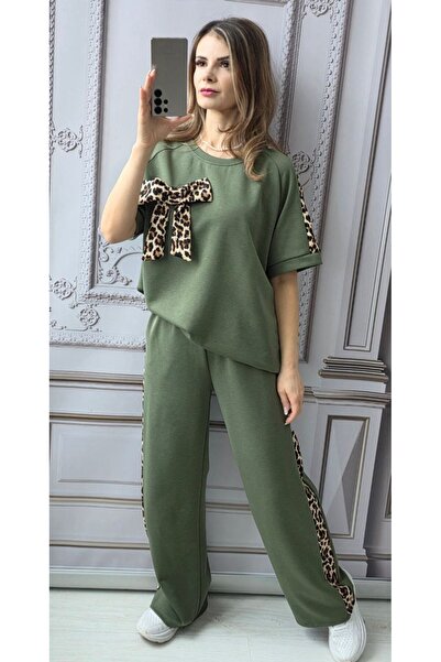Azara Compleu cu funda animal print si maneca scurta Cheyenne - Kaki