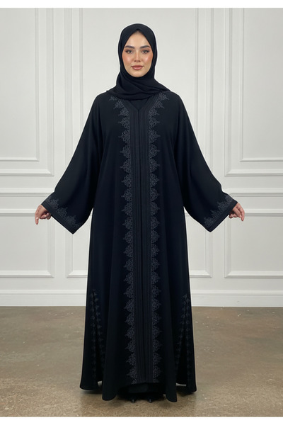 Nukhbaa Baroque Embroidered Abaya | Nida Fabric