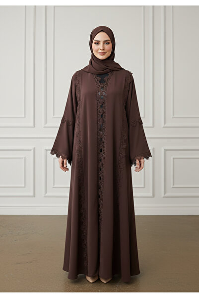 Nukhbaa Muna Tiered Lace Abaya | Nida Fabric