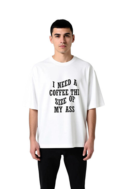 PayBuy تي شيرت رجالي كبير الحجم مطبوع عليه طباعة Coffee Humor