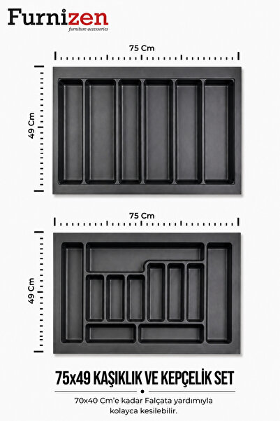 Furnizen 75*49 cm Çekmece İçi Kaşıklık Ve Kepçelik Organizer ( 70*40 Cm'e Kad...