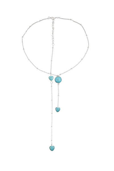 VeeShop Colier deosebit, lantisoare pe decolteu si pe spate, inimioare si med...