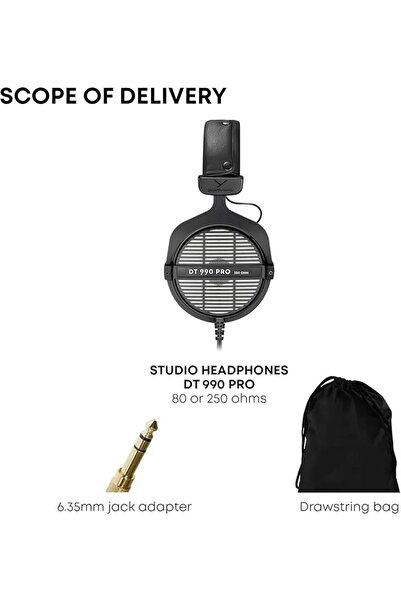 Beyerdynamic DT 990 Pro 250 ohm Over-Ear Studio Headphones For Mixing, Master...