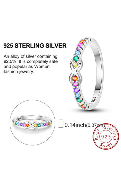 Choice61 7 KTR196 New 925 Sterling Silver Rings Pink Bow Heart Love Stackable...
