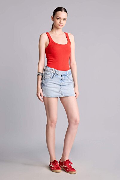 DeFacto Mini Jean Shorts Skirt I4913Ax26Hs