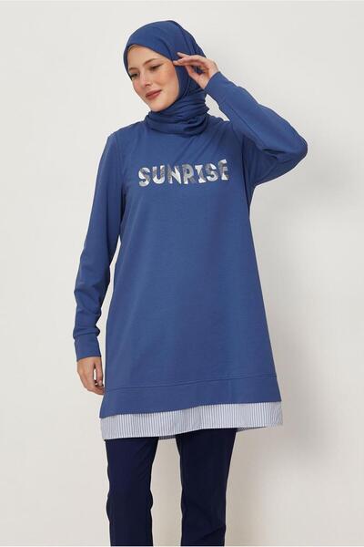 Alvina Text Printed Sweatshirt Tunic 46538