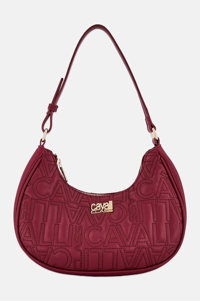Cavalli Class Women Brand Logo Shoulder Bag, Burgundy