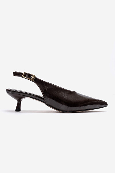 Lizzu Women's Pointed Toe Open Back Mini Heeled Shoes Vodige