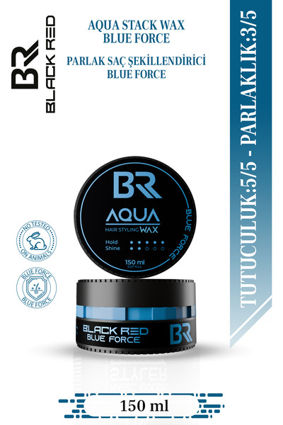 Black Red Blue Force Aqua Stack Wax 150 ml Güçlü Tutuşlu Hafif Parlak Saç Şek...