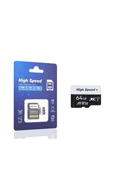 ELBA Hs64Gb 64 Gb Microsdxc Memory Card U3 V30 A1 Class 10 with Adapter Black