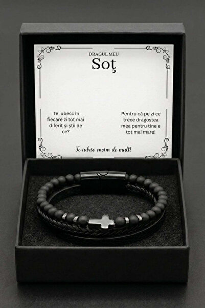 The Jewel Heart Brățară din Piele pentru Bărbați, cu Mesaj Personalizat, Cado...