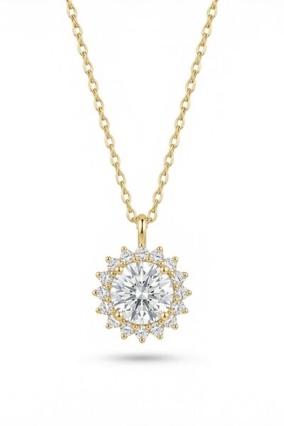 The Jewel Heart Colier Golden Sun, Argint 925, Placat cu Aur 18K, Pandantiv S...
