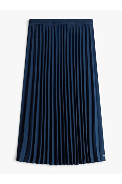 Tommy Hilfiger FLUID PLEATED PULL ON MIDI SKIRT Kadın Mavi Etek - WW0WW48538