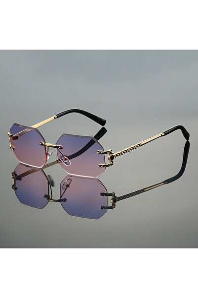 Choice3 Pink Fashionable Frameless Sunglasses for Women Trendy Eyewear Perfec...