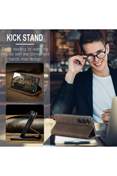 Caseme Husa pentru Samsung Galaxy S26 – CaseMe, tip carte, piele, functie portofel, stand, finisaj catifelat