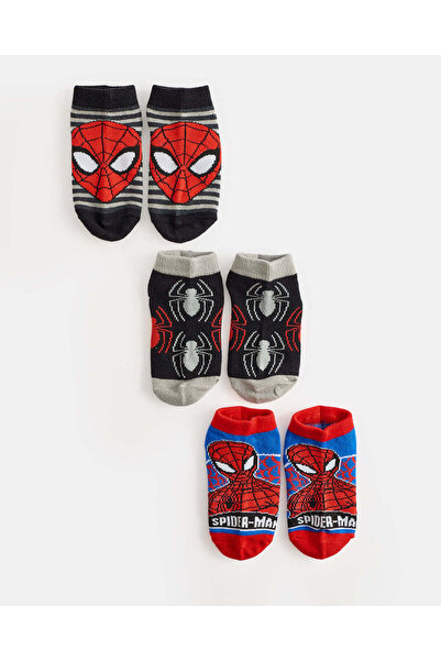 REDTAG Boys Assorted Spiderman Ankle Length Socks 3 Pack
