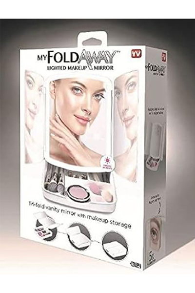 lutors My Foldaway Makeup Mirror with Dimmable Led Lights, Lighted Makeup Mir...