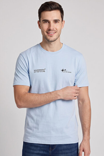 R&B Printed T-Shirt with Crew Neck and Short Sleeves