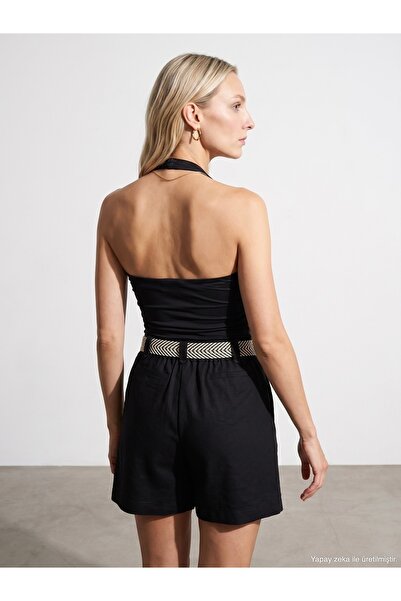 Dilvin 21268 Halter Top-Siyah