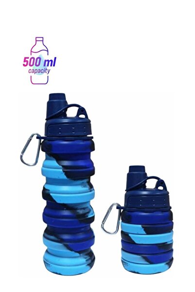 Generic Collapsible Water Bottle for Kids, Camouflage Color Food-Grade Silico...