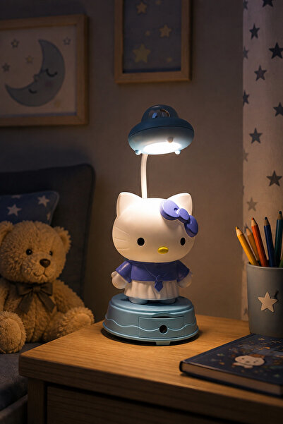Kuzey Tacı Hello Kitty Tasarımlı LED Masa Lambası ve Kalemlikli Gece Lambası ...