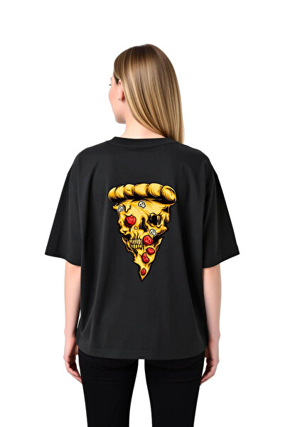 PayBuy Γυναικείο μπλουζάκι oversize 100% βαμβακερό με στάμπα κρανίου και γραφ...