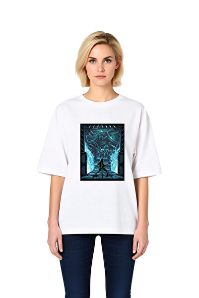 PayBuy Tricou supradimensionat cu imprimeu pentru femei, cu ilustrație cu sch...