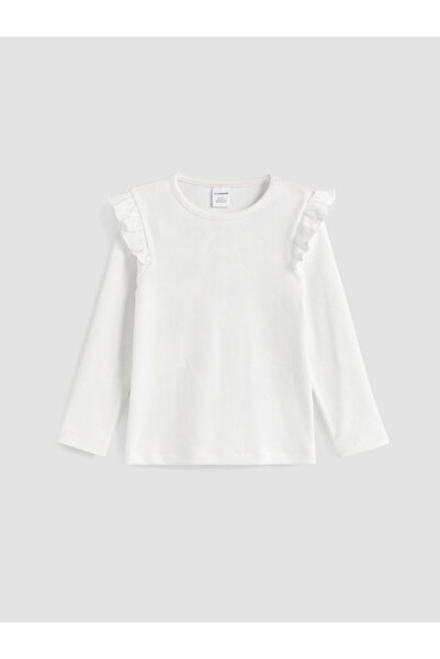 LC Waikiki Crew Neck Ruffle Girl's T-Shirt